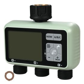 Water Timer, 3 Outlets, Hose Watering Sprinkler Timer