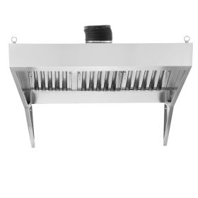 Commercial Exhaust Hood, 6FT Food Truck Hood Exhaust, 201 Stainless Steel Concession Trailer Hood with 3 Detachable U-shaped Grid Oil Filter Mesh