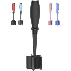 Heat Resistant Meat Chopper & Ground Beef Masher - 5-Blade Non-Scratch Nylon Utensil Black (Option: BLACK)