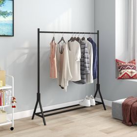 Garment Rack Freestanding Hanger Multi-functional Single pole Bedroom Clothing Rack Bedroom, Black (Option: BLACK)