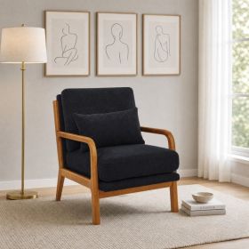 Wooden Lounge Chair (Option: BLACK)