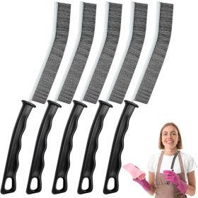5-Piece Hard Bristle Crevice Cleaning Brush Set - Multifunctional Gap Scrub Brushes For Kitchen, Bathroom, Faucets & Window Tracks (Option: BLACK)